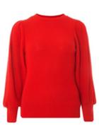Dorothy Perkins Red Leg Of Puff Sleeve Jumper