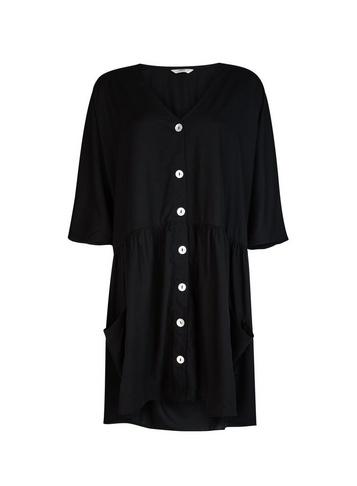 *only Black Oversized Buttoned Dress