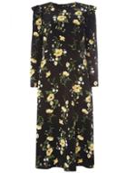 Dorothy Perkins Black And Yellow Floral Print Midi Dress