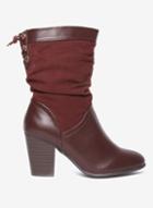 Dorothy Perkins Wide Fit Burgundy 'kassy' Boots