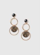 Dorothy Perkins Gold Look Disc And Circle Drop Earrings