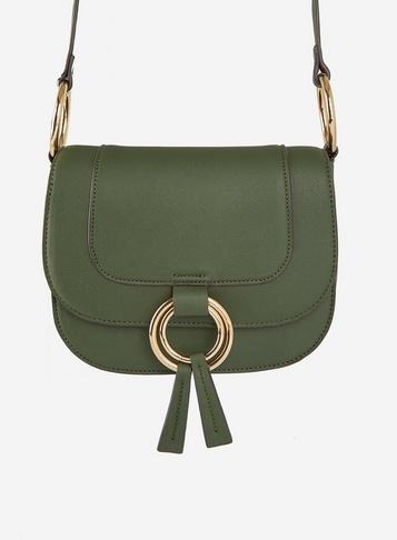 Dorothy Perkins Forest Green Ring Saddle Cross Body Bag