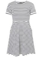 Dorothy Perkins Ivory Striped T-shirt Skater Dress