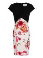 Dorothy Perkins *paper Dolls Black And Floral Bodycon Dress