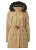 Dorothy Perkins Stone Contrast Zip Technical Parka Coat