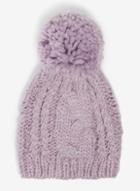 Dorothy Perkins Lilac Cable Knit Beanie Hat