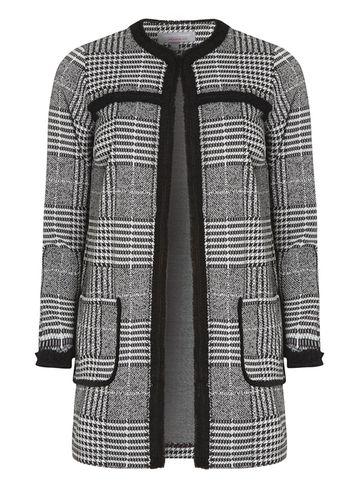Dorothy Perkins Petite Monochrome Long Line Check Jacket