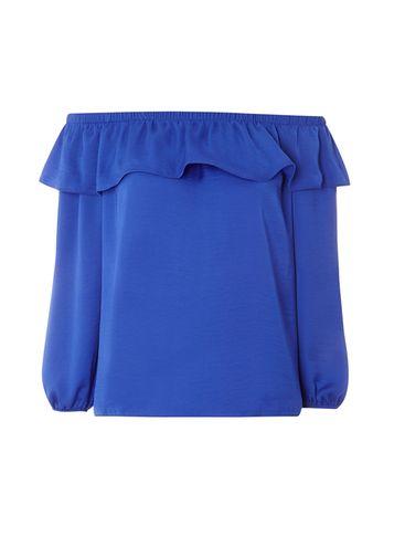 Dorothy Perkins Cobalt Ruffle Bardot Top