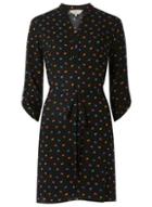 Dorothy Perkins *billie & Blossom Petite Black Butterfly Print Shirt Dress