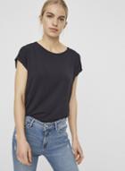 *vero Moda Navy Short Sleeve Plain Top
