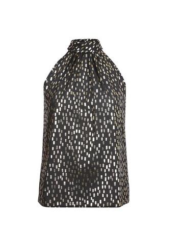 Dorothy Perkins Petite Black Foil Printed Halter Neck Top