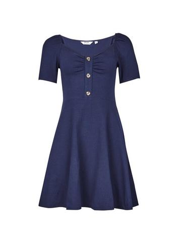 Dorothy Perkins Petite Navy Sweetheart Neck Skater Dress