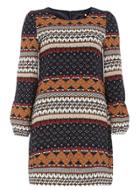 Dorothy Perkins *blue Sleeve Patterned Dress