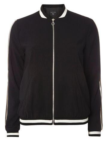 Dorothy Perkins Black Stripe Sleeve Bomber Jacket