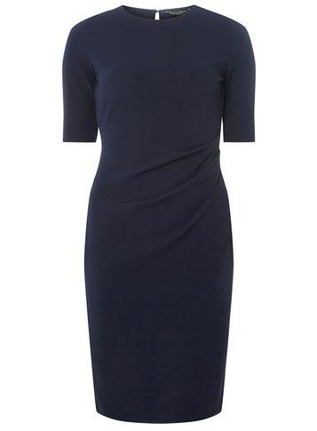 Dorothy Perkins Navy Short Sleeve Ruched Bodycon Dress
