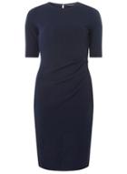 Dorothy Perkins Navy Short Sleeve Ruched Bodycon Dress