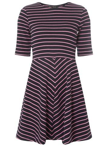 *vero Moda Navy Striped Skater Dress