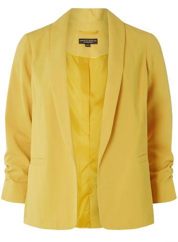 Dorothy Perkins Ochre Ruche Sleeve Blazer