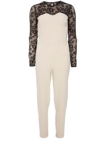 Dorothy Perkins Long Sleeve Lace Top Jumpsuit
