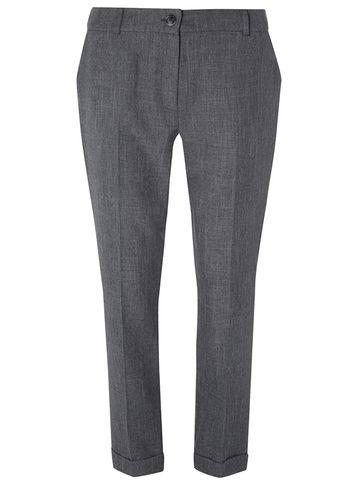 Dorothy Perkins Grey Cross Hatch Ankle Grazer Trousers