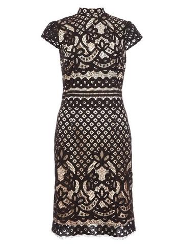 *quiz Black High Neck Midi Dress