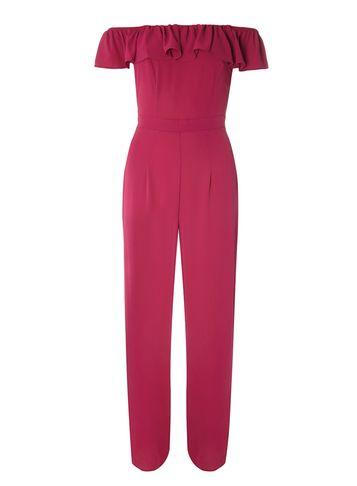 Dorothy Perkins Pink Bardot Ruffle Jumpsuit