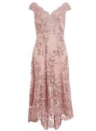 Dorothy Perkins *quiz Pink Bardot Dip Hem Dress
