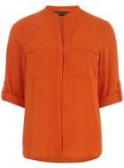 Dorothy Perkins Orange Two Pocket Rollsleeve Shirt