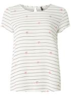 Dorothy Perkins *only White Heart Print Top