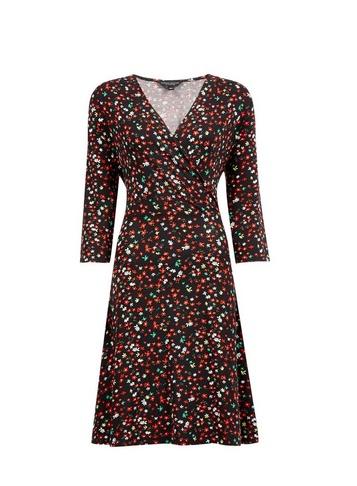 Dorothy Perkins Multi Colour Ditsy Floral Print Wrap Dress