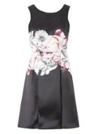 Dorothy Perkins *luxe Black Floral Prom Dress