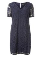 Dorothy Perkins Navy Two Tone Lace Shift Dress