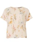 Dorothy Perkins Petite Blush Floral Linen T-shirt