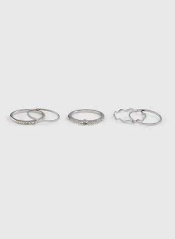 Dorothy Perkins 5 Pack Silver Stack Rings
