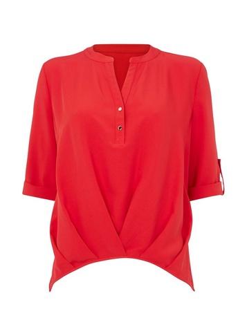 *roman Originals Red Roll Sleeve Top