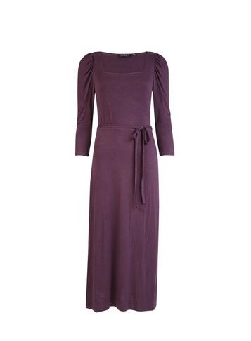 Dorothy Perkins Berry 3/4 Sleeve Square Neck Midi Dress