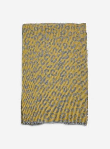 Dorothy Perkins Yellow Leopard Print Plisse Scarf