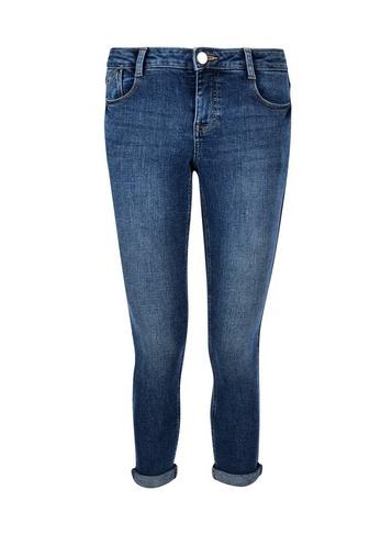 Dorothy Perkins Petite Midwash Blue Harper Low Rise Stretch Skinny Jeans