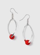 Dorothy Perkins Red Metal Twist Bead Earrings