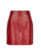 Dorothy Perkins Red Seam Pu Mini Skirt