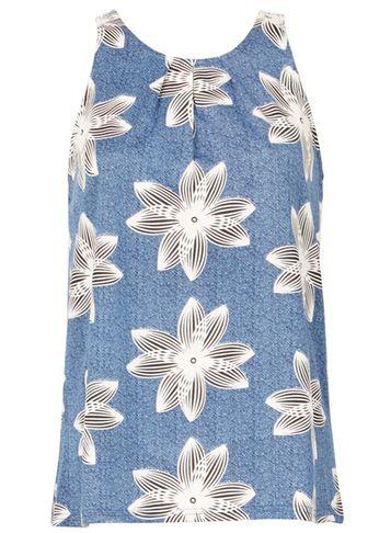 Dorothy Perkins *izabel London Blue Floral Print Sleeveless Top