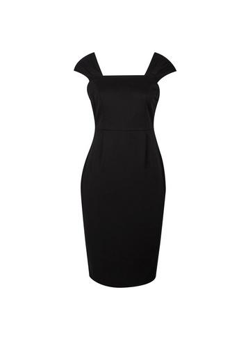 Dorothy Perkins Black Gathered Strap Pencil Dress