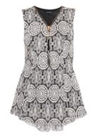 Dorothy Perkins *quiz Black And White Lace Top