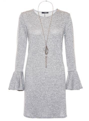 Dorothy Perkins *quiz Grey Frill Shift Dress