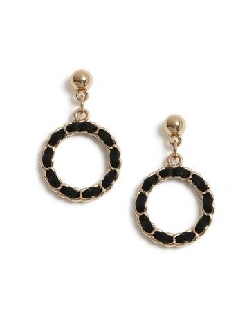 Dorothy Perkins Black Fabric Chain Earrings