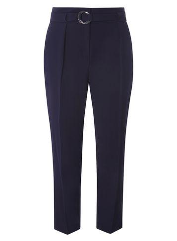 Dorothy Perkins Navy Tapered Leg Belted Trousers
