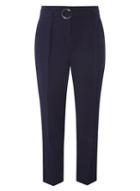 Dorothy Perkins Navy Tapered Leg Belted Trousers