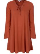 Dorothy Perkins *alice & You Rust Lace Up Swing Dress