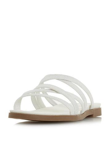Dorothy Perkins *head Over Heels By Dune White Leoney Flat Sandals
