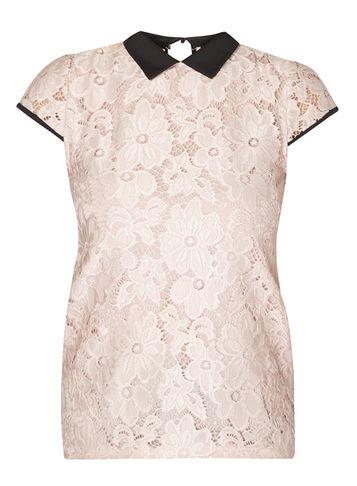 Dorothy Perkins Blush Daisy Lace Collar Top